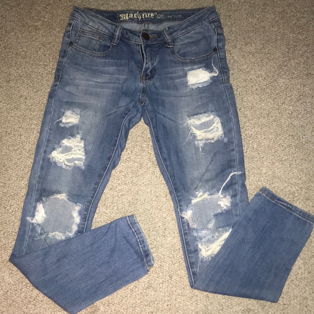 Machine denim jeans